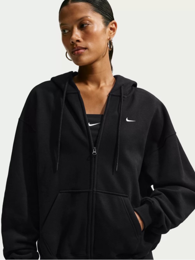 Nike Black Full-Zip Oversized Hoodie Jacket